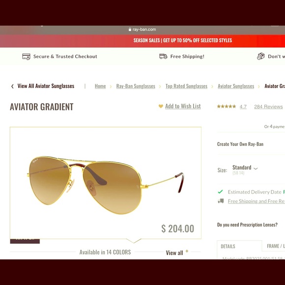 Ray-Ban Accessories - Ray Ban Polarized Aviator Sunglasses